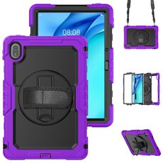 Custodia per tablet ibrida in silicone per Huawei MatePad SE 11 2024 con tracolla (viola)