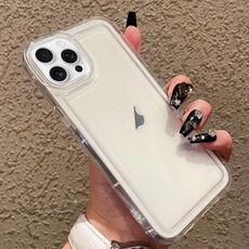 Custodia antiurto in TPU con airbag per iPhone 16 Pro con cornice per foto (trasparente)
