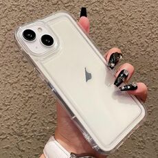 Custodia antiurto in TPU con airbag per iPhone 14 Plus con cornice per foto (trasparente)