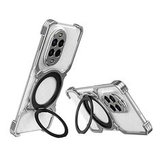 Custodia per telefono in metallo con supporto MagSafe senza bordi e braccio meccanico per Huawei Nova 13 Pro (argento)