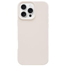 Custodia per iPhone 16 Pro in silicone liquido imitazione Dopamine (bianco formaggio)