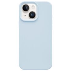 Custodia per iPhone 14 Plus in silicone liquido Dopamine Simple Imitation (blu crema)
