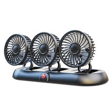 Ventilatore multifunzionale pieghevole regolabile a tre teste per auto con targa (bianco 5V USB)