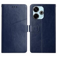 Custodia a libro in pelle con motivo a Y per Redmi 13x (blu)