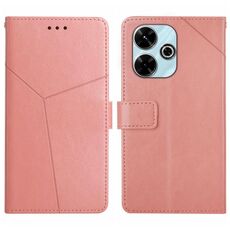 Custodia a libro in pelle con motivo a Y per Redmi 13x (rosa)