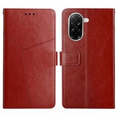 Custodia a libro in pelle con motivo a Y per Redmi A5 4G da 173,3 mm (marrone)