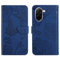 Custodia in pelle flip con motivo a farfalla in rilievo per Redmi A5 4G da 173,3 mm (blu)