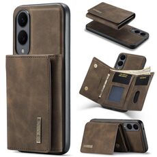 Portafoglio multi-carta DG.MING M1 Series a 3 ante + custodia magnetica per telefono (caffè) per Samsung Galaxy S25 Edge 5G