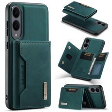 Per Samsung Galaxy S25 Edge 5G DG.MING M2 Series Borsa multi-carte a 3 scomparti + Custodia magnetica per telefono (verde)