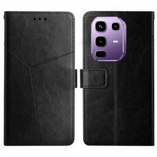 Custodia a libro in pelle con motivo a Y per Infinix Note 50x 5G (nera)
