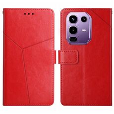 Custodia a libro in pelle con motivo a Y per Infinix Note 50x 5G (rossa)