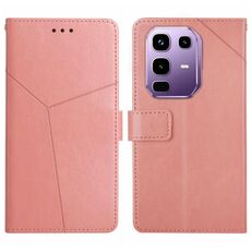 Custodia a libro in pelle con motivo a Y per Infinix Note 50x 5G (rosa)