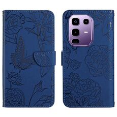 Custodia a libro in pelle con motivo a farfalla per Infinix Note 50x 5G (blu)