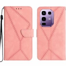 Custodia in pelle goffrata con cuciture per Infinix Note 50x 5G (rosa)