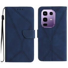 Custodia in pelle goffrata con cuciture per Infinix Note 50x 5G (blu)