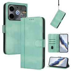 Custodia in pelle retrò con fibbia a giunzione per Tecno Pova 6 Neo 5G / Spark 30 5G (menta)