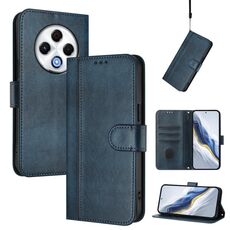 Custodia in pelle retrò con fibbia a giunzione per Tecno Spark 30 4G (blu scuro)