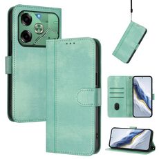Custodia in pelle retrò con fibbia a giunzione per Tecno Pova 6 4G (menta)