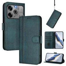 Custodia in pelle retrò con fibbia a giunzione per Tecno Pova 6 5G / 6 Pro 5G (verde scuro)