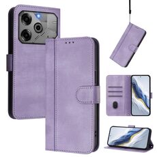 Custodia per telefono in pelle retrò con fibbia a giunzione per Tecno Pova 6 5G / 6 Pro 5G (viola)