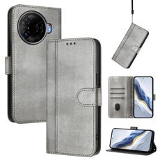 Custodia in pelle retrò con fibbia a giunzione per Tecno Camon 30 Pro 5G (grigio)