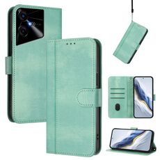 Custodia in pelle retrò con fibbia a 3 linee per Tecno Pova Neo (menta)