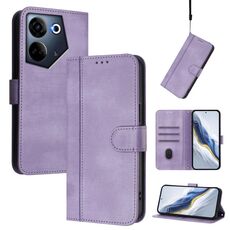 Custodia in pelle retrò con fibbia a giunzione per Tecno Camon 20/20 Pro 4G (viola)