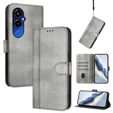 Custodia in pelle retrò con fibbia a giunzione per Tecno Pova 4 Pro (grigio)