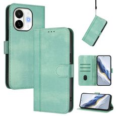 Custodia in pelle retrò con fibbia a giunzione per Tecno Spark 30C 5G / Pop 9 5G (menta)