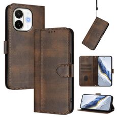 Custodia in pelle retrò con fibbia a giunzione per Tecno Spark 30C 5G / Pop 9 5G (marrone)
