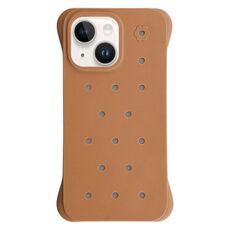 Custodia antiurto in PC con fori di dissipazione del calore per iPhone 14 Plus (marrone)