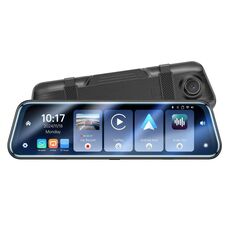 Yesido KM24 9,66 pollici HD Image Reverse Assist CarPlay Streaming Specchietto retrovisore Dash Cam (Nero)