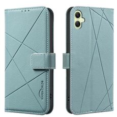 Custodia in pelle con motivo geometrico RFID per Samsung Galaxy A06 (verde)