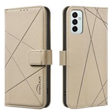 Custodia in pelle con motivo geometrico RFID per Samsung Galaxy A23 / M23 / M13 4G (beige)