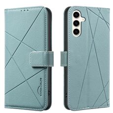 Custodia in pelle con motivo geometrico RFID per Samsung Galaxy A34 5G (verde)