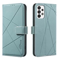 Custodia in pelle con motivo geometrico RFID per Samsung Galaxy A53 (verde)