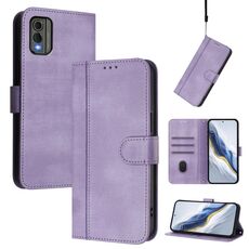 Custodia per telefono in pelle retrò con fibbia a giunzione per Nokia C32 (viola)