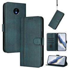 Custodia in pelle retrò con fibbia a giunzione per Nokia C10 / C20 (verde scuro)