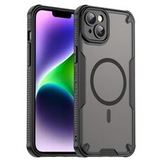 Custodia magnetica Armor Glaze MagSafe per iPhone 14 Plus (nera)