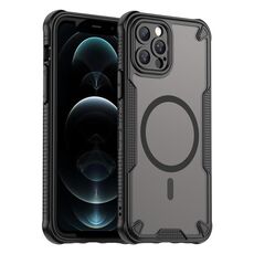 Custodia magnetica Armor Glaze MagSafe per iPhone 12 Pro (nera)
