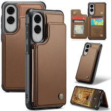 Custodia antifurto RFID con slot per schede CaseMe C22 per Samsung Galaxy S25 Edge 5G (marrone)