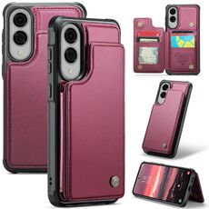 Custodia antifurto RFID per Samsung Galaxy S25 Edge 5G CaseMe C22 con slot per schede (rosso)