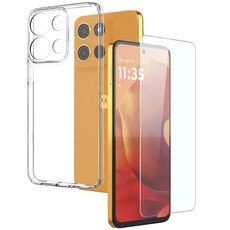Pellicola protettiva in vetro temperato 2 in 1 per Motorola Moto G15 NORTHJO (trasparente)