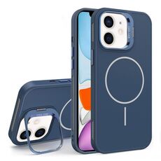 Custodia per iPhone 11 con supporto per obiettivo in silicone organico MagSafe (blu)