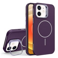 Custodia per iPhone 12 con supporto per obiettivo in silicone organico MagSafe (viola)