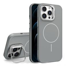 Custodia per iPhone 12 Pro con supporto per obiettivo in silicone organico MagSafe (grigio)