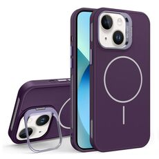 Custodia per iPhone 13 con supporto per obiettivo in silicone organico MagSafe (viola)