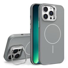 Custodia per iPhone 13 Pro con supporto per obiettivo in silicone organico MagSafe (grigio)