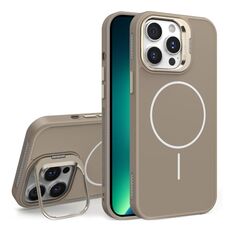 Custodia per iPhone 13 Pro con supporto per obiettivo in silicone organico MagSafe (oro deserto)