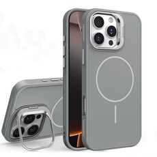 Custodia per iPhone 16 Pro Max con supporto per obiettivo in silicone organico MagSafe (grigio)